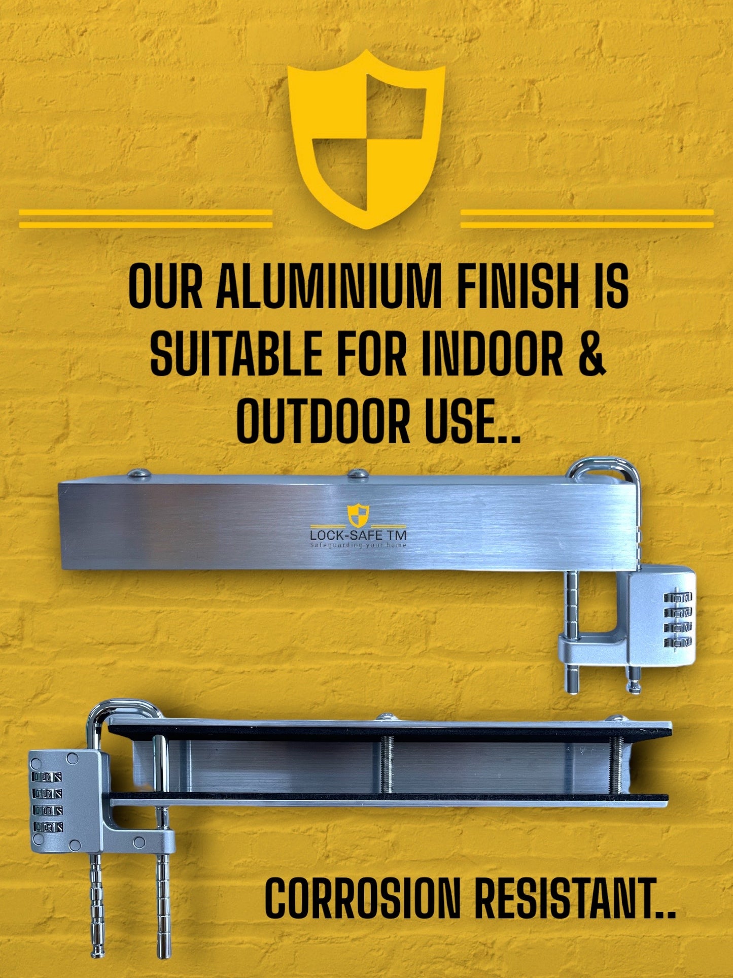 PRO. Premium Design - Patio Door Security Lock - Brush Alloy