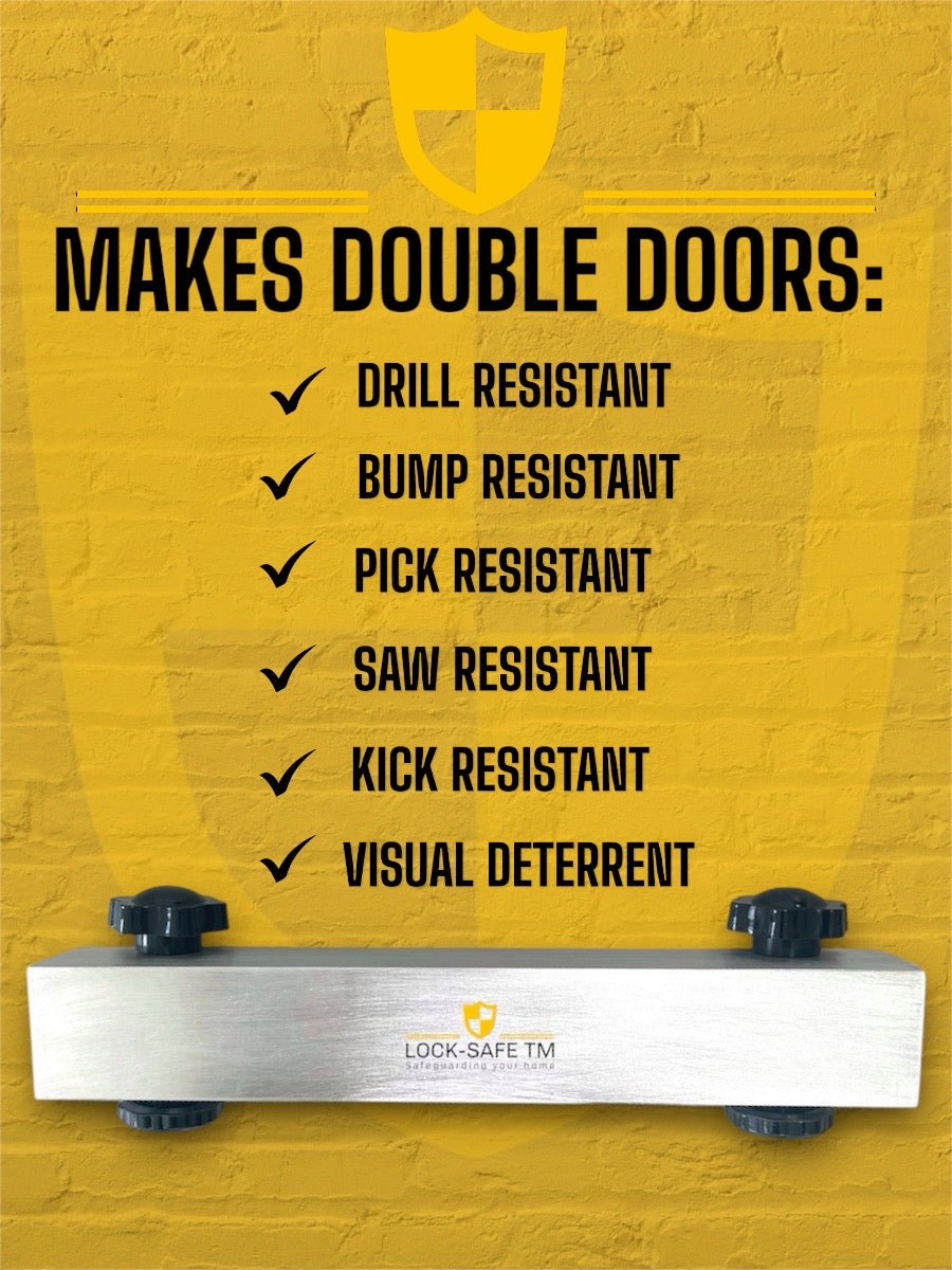 PRO. Design - Patio Door Security Lock - Raw Brushed Alloy Silver