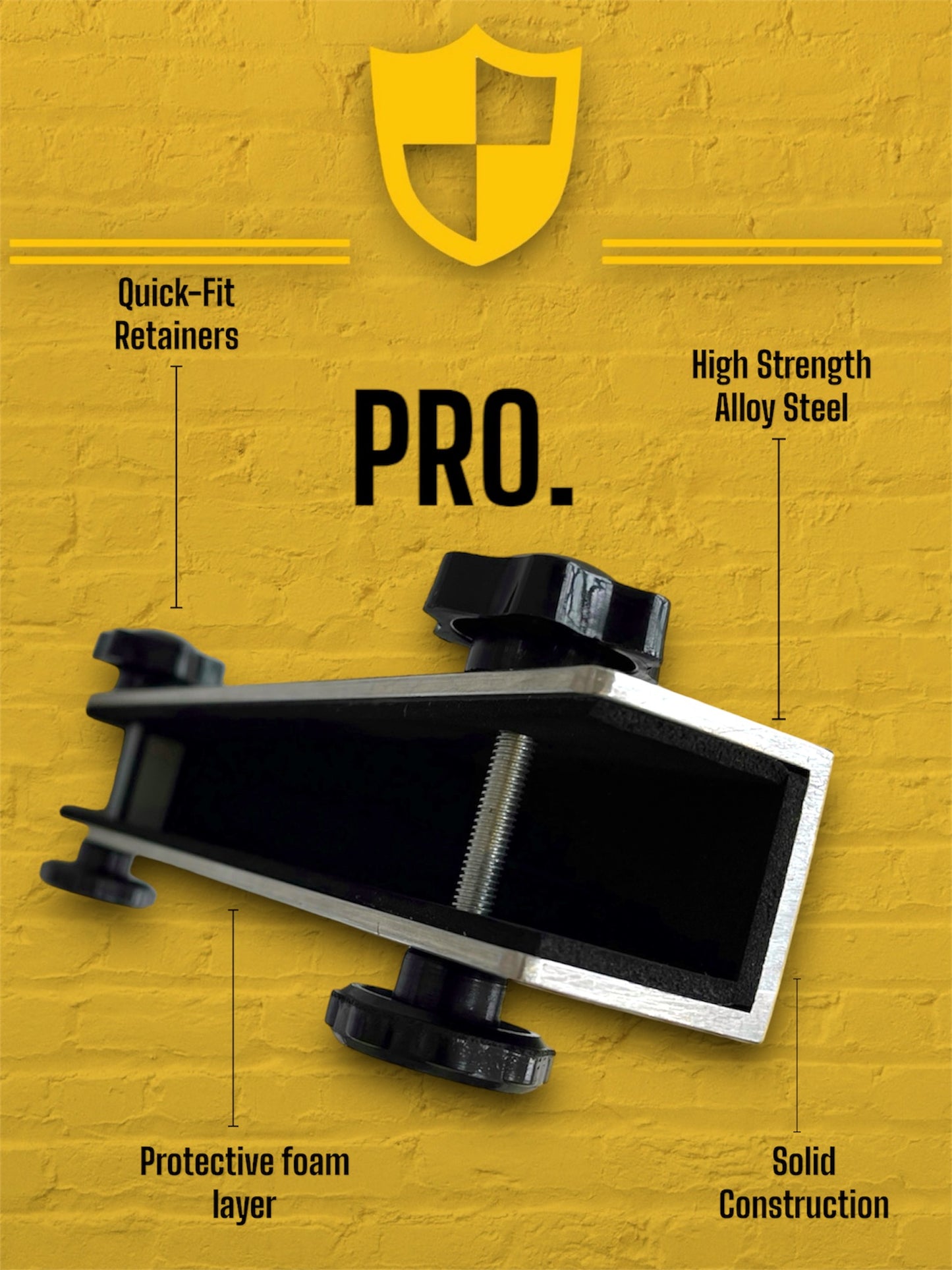 PRO. Design - Patio Door Security Lock - Raw Brushed Alloy Silver