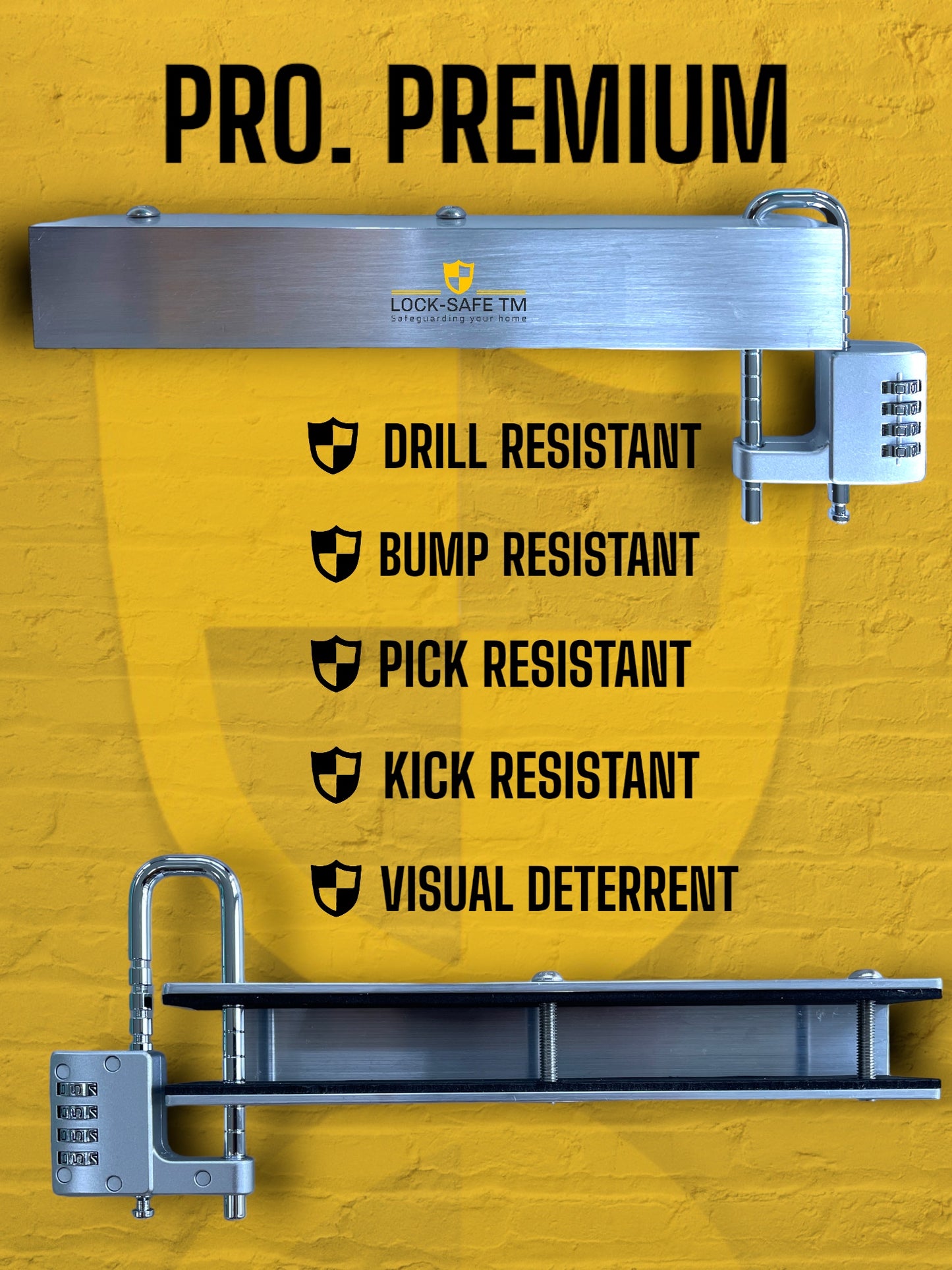 PRO. Premium Design - Patio Door Security Lock - Matt White